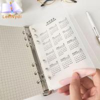 LEIFNYDI กระดานกั้นปฏิทินกั้นแบบสมุดจัดการตารางเวลาใบหลวมสมุดวางแผ่นเล่มเล็กรายสัปดาห์มี6ช่องโปร่งใส PP ปฏิทิน2022