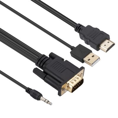 ☞ Suitable For Most HDMI To VGA Adapters With Chip HD Video Converter Audio Band Power Supply For Laptops DVDS Monitors ETC