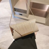 【YD】 Womens Evening Exquisite Clutch Purse Glitter Shoulder with Chain Banquet Wedding Handbag for Cocktail New