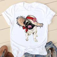 Women T-shirts Ladies Fashion Pug Funny Sweet Clothing Short Sleeve Cartoon Clothes Spring Summer Female Tee Graphic Tshirt