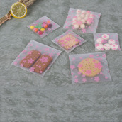 WU FANG 100 Túi dán đựng bánh quy và kẹo họa tiết hoa anh đào có chất liệu nhựa mờ dùng làm quà tặng tiệc cưới - intl