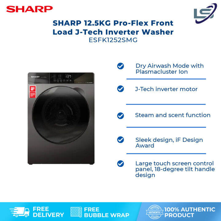 SHARP 12.5KG ProFlex Front Load JTech Inverter Washer ESFK1252SMG Guided Control Water