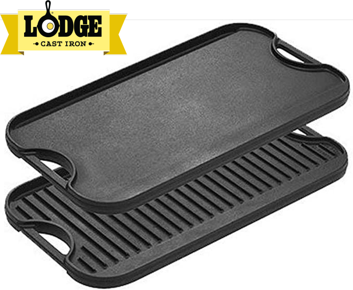 🇺🇸Lodge PreSeasoned Cast Iron Reversible Grill/Griddle With Handles