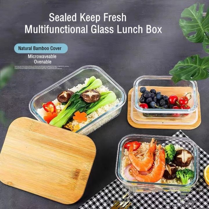 Glass Fresh Keeping Box Sealed Fresh Keeping Lunch Box With Lid