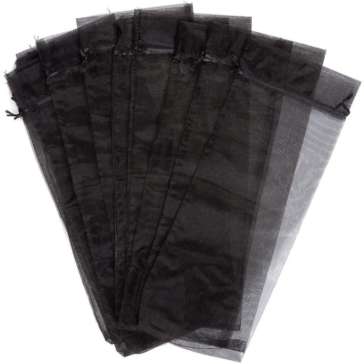 30pcs-black-organza-wine-bottle-bags-sheer-mesh-bottle-gift-pouches-wine-covers-dresses-with-drawstring-for-halloween