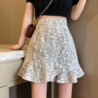 French Floral Skirt Womens 2022 New Summer High Waist Slim Skirt One Word Package Hip Fishtail Skirt Short Skirt Hippie Skirts