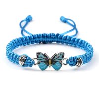 Sweet Shining Butterfly Bracelet For Women Bohemian Braided Bracelet Bangle New Style Couple Classic Butterfly Hand Jewelry Gift