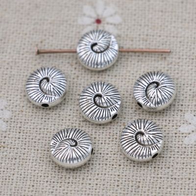 JAKONGO Antique Silver Plated Shell Spacer Beads Vintage Loose Beads for Jewelry Making Bracelet DIY Handmade 10x5mm 20pcs DIY accessories and others