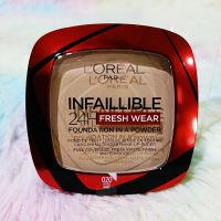 แท้ ฉลากไทย L’oreal Infallible 24H Fresh Wear Foundation In a Powder 9g ลอรีอัล แป้งพัฟ อินฟอลลิเบิล เฟรช แวร์ พาวเดอร์ รองพื้นรูปแบบแป้งเนื้อแมทท์ บางเบา ปกปิด