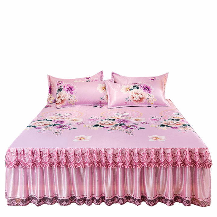 summer-cool-ice-mat-bed-spreads-machine-washable-folding-printing-bed-skirt-king-size-bed-cover-with-pillowcases-home-textiles