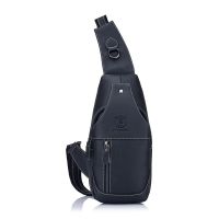 Mens Sling Bag Genuine Leather Chest Shoulder Backpack Cross Body Purse Water Resistant Anti Theft For Travel Hiking School