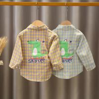 [COD] Boys long-sleeved childrens spring and autumn new foreign style baby plaid Korean version of bottoming