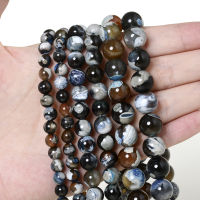 2021Natural Blue Black Fire Agates Beads Round Loose Beads Stone Beads for Bracelet Jewelry Making Bulk DIY Accessories 46810 MM