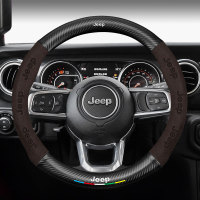 ปลอกพวงมาลัยหนังนิ่มหนังคาร์บอนไฟเบอร์หนังกลับ Mobil Jip สำหรับ Jeep Renegade Commander Wrangler เสรีภาพเข็มทิศเชอโรกีผู้รักชาติ