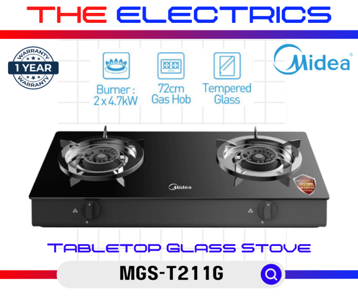 Midea Tabletop Glass Stove 4.7kW x 2 burners MGS-T211G | Lazada