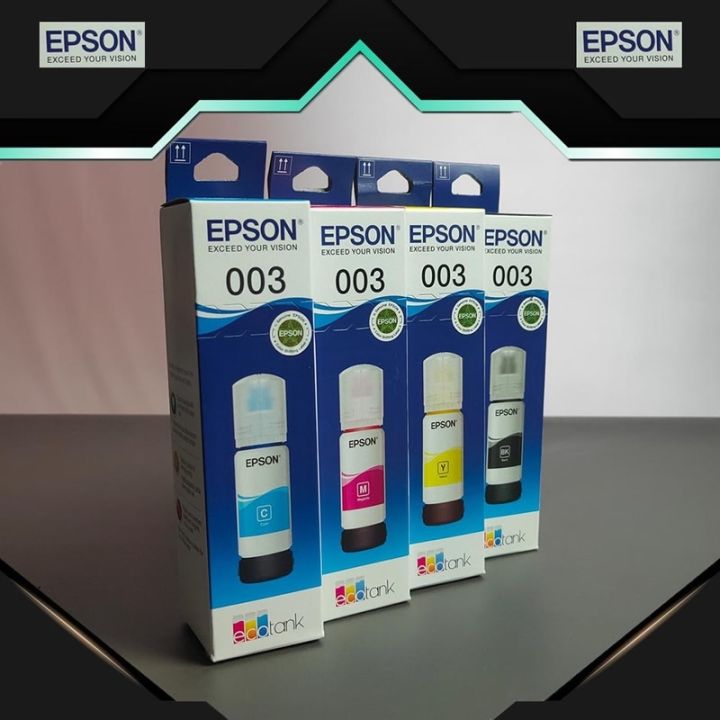 Original Epson 003 Ink 65ml Black Cyan Magenta Yellow Set L3110l3150l5190l3210 No 3885