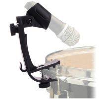 Durable Clip On Drum Rim Shockproof Mount Adjustable Microphone Mic Clamp Stand Holder Bracket T84D