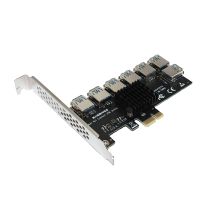 7Ports PCIE Riser Card PCIE Adapter Card Pci Express Multiplier Hub PCIE 1X Adapter for BTC Mining Expansion Card