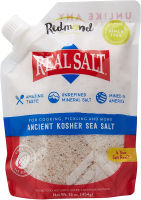 Redmond Real Sea Salt - Natural Unrefined Gluten Free Kosher, 16 Ounce Pouch (2 Pack)