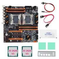 X99 Dual CPU Motherboard Dual CPU Motherboard Motherboard +2XE5 2620 V3 CPU+SATA Cable+Baffle+Thermal Grease LGA 2011 Slot Support 2011-V3 CPU Motherboard