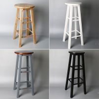 [Free ship] bench bar stool solid high home round chair Dengzi wholesale