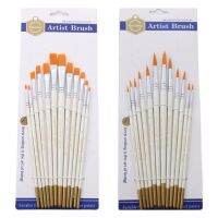 Paint Brush  12Pcs Round Pointed Tip Paintbrushes Nylon Hair Artist Paint Brush Artist Brushes Tools