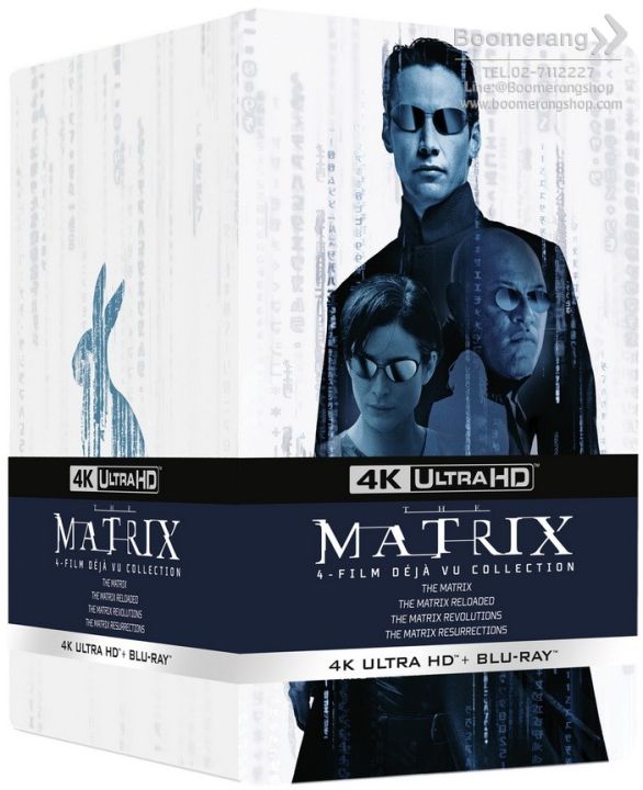 matrix-4-film-deja-vu-collection-the-เดอะ-เมทริกซ์-เดจาวู-คอลเลคชั่น-4k-bd-steelbook-ภาค-1-3-มีเสียงไทย-มีซับไทย-ภาค-4-ไม่มีเสียงไทย-ไม่มีซับไทย