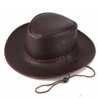 High Quality Men Western Cowboy Hat 2021 Faux Leather Gentleman Jazz Vintage Cap Autumn Winter Sombrero Hombre Caps