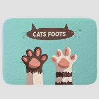 Cute Cats Foots Printed Doormat Baby Bedroom Carpet Kitchen Balcony Floor Mat Decorative None-slip Bathroom Living Room Rug