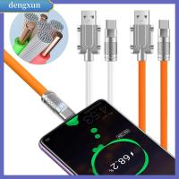 DENGXUN สายข้อมูลพลังงานสูง6A PD 100W ชาร์จเร็วโลหะผสมสังกะสี USB C เป็นสายเคเบิลชนิด C USB