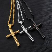 Fashion Stainless Steel Black Gold Silver Color Cross Necklaces Pendants For Women Classie Charm Men Necklace Religion Jewelry