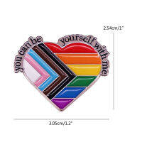 Homosexuality You Can Be Yourself With Me Hat Backpack Trans Pin Badge Rainbow Brooch