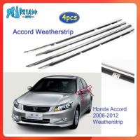 RTO 4ชิ้นสำหรับ Honda Accord 2008 2009 2010 2011 2012ฝาย้ำขอบยางติดหน้าต่างโครเมียม/ประตูด้านนอกสายพานซีล/ลูกปัดประตูสำหรับสอดคล้อง