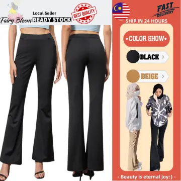 Flared Pants Women High Waist Slimmer Look Stretch Slim-Fit Micro-Flared  Casual