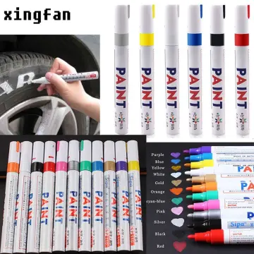 4 Pieces White Tire Pen Color Markers Pencil Car Paint Color Rim