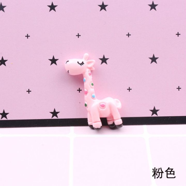 5pcs-art-supply-diy-craft-scrapbooking-cute-cabochon-resin-giraffe-flatback-miniature