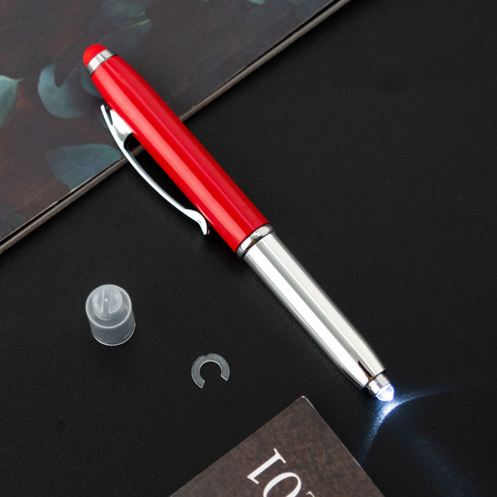 in-stock-ผลิตภัณฑ์ใหม่ปากกาแสงสามในหนึ่งเดียวปากกาโลหะคริสตัล-ตัวเก็บประจุปากกาลูกลื่น-ปากกาของขวัญโฆษณาสามารถพิมพ์ได้-logo-กำหนดเอง-christmas-gift