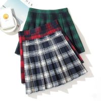 Summer Harajuku Korean Japanese School Uniform Women Plaid Pleated Skirts Kawaii High Waist A-line Mini Skirts