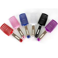 Curved Boar Bristle Hair Brush Professional Detangling Hairbrush Head Massage Hairdressing Styling Comb for Women Men