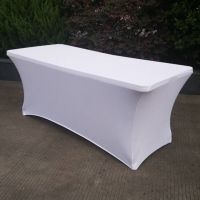 Corinada 1PC Rectangular Fitted Stretch Spandex Table Cover Wedding Elastic Long Bar Cloth For Hotel Event Party Decoration