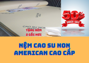 NỆM 1m4 x 2m x 5cm CAO SU NON AMERICAN CHẤT LƯỢNG CAO Tặng 2 gối nằm