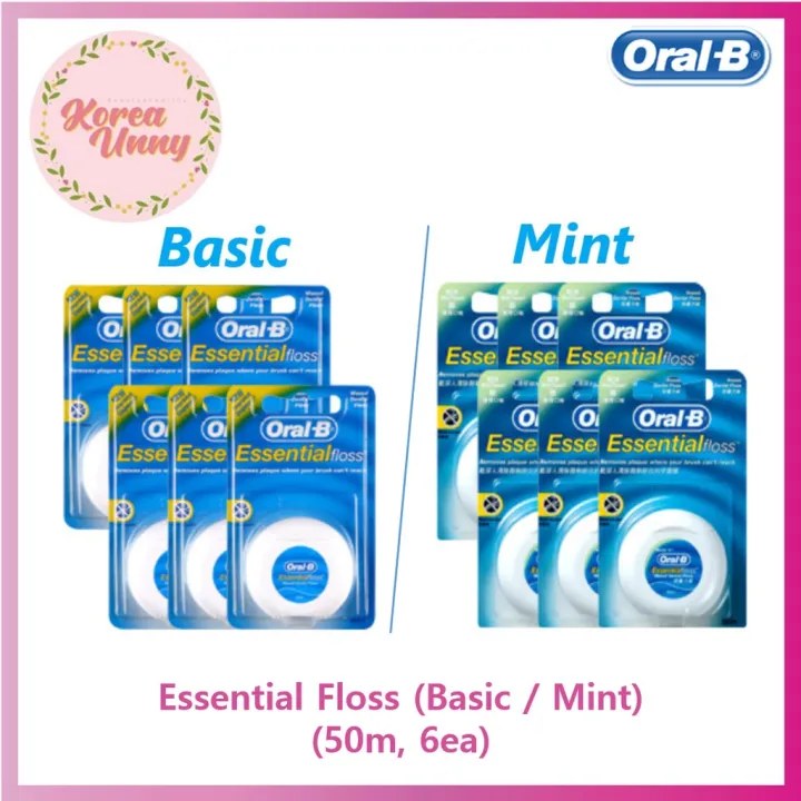 Oral B Essential Floss 50m * 6ea (Basic / Mint) / Koreaunny / 100