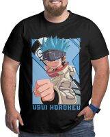 Anime Shaman King Usui Horohoro T Shirt Big Size Mens Short Sleeve Shirts Casual Fashion Big Size Mens T-ShirtBlack