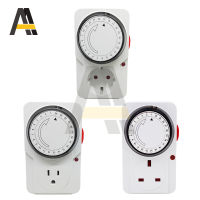 16A Cyclic Timer Switch Universal 24ชั่วโมง Timing Socket Mechanical Timer Switches 230V 250V AC 3500W 16A UK EU US Plug