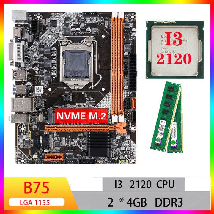 Motherboard combo B75 motherboards cpu ram kit lga 1155 With Core i3