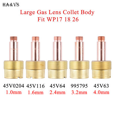 2Pcs 1.0/1.6/2.4/3.2/4.0มม.ขนาดใหญ่เลนส์แก๊ส Collet Body 45V0204 45V116 45V64 995795 45V63สำหรับ TIG WP17/18/26เชื่อมชุดไฟฉาย