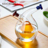 Double Layer Sauce Oil Bottle 2 In 1 Vinegar Glass Bottle Condiment Seasoning Sealed Kitchen Storage Bottles Jars