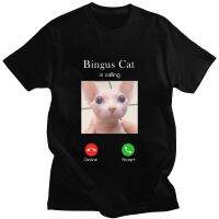 Bingus Cat Is Calling Memes 2021New Cat Print Shortsleeved 100Cotton Loose Sports Couple Simple