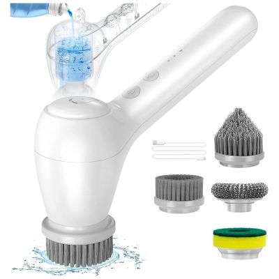 Electric Spin Scrubber Cleaning Brush with Auto Detergent Dispenser for Bathroom,Kitchen