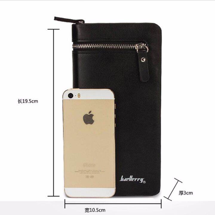 layor-wallet-กระเป๋าสตางค์ผู้ชาย-baellerry-ผู้ชาย-กระเป๋าสตางค์-pu-หนังความจุขนาดใหญ่ธุรกิจยาวมีซิปรูดกระเป๋าเงินผู้ชายกระเป๋าใส่โทรศัพท์แบบคลาสสิก